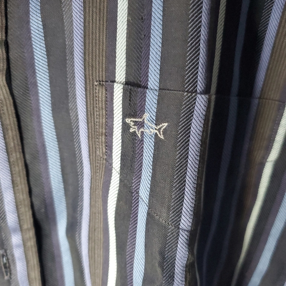 Paul and  Shark yachting size 39 made in   Italy Long SleeveStripe Button Front - Picture 2 of 3